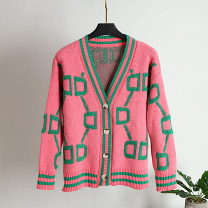 Chic Contrast Knit Cardigan