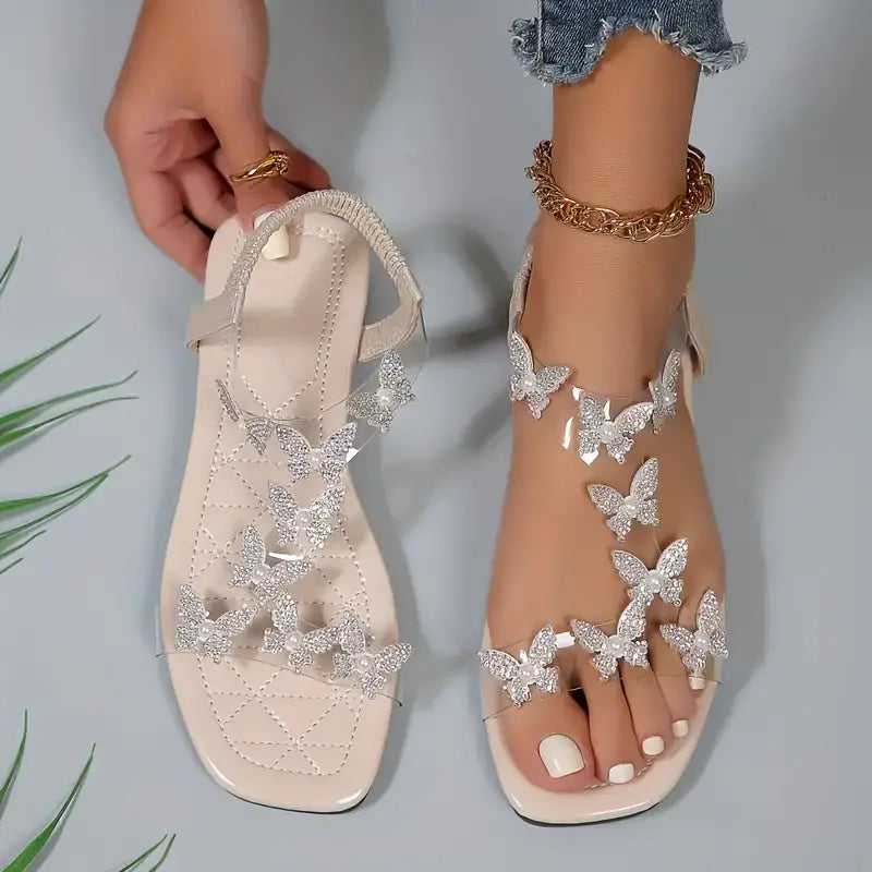 GlimmerFlats Butterfly Sandals